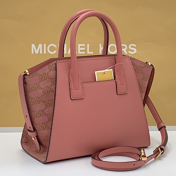 MICHAEL KORS AVRIL SMALL TOP ZIP SATCHEL CROSSBODY BAG ROSE COLOR - Picture 3 of 15